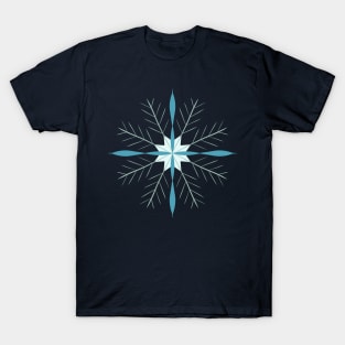 Minimalist blue snowflake T-Shirt